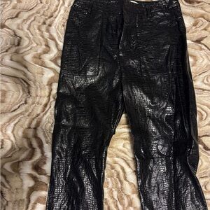 Black Crocodile Pattern Pants